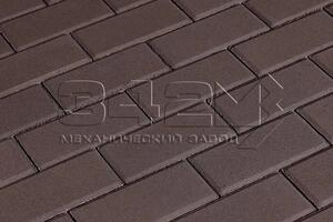  Тротуарная плитка 342 механический завод Квадрат 100х100х80 мм, темно-коричнеый: внешний вид