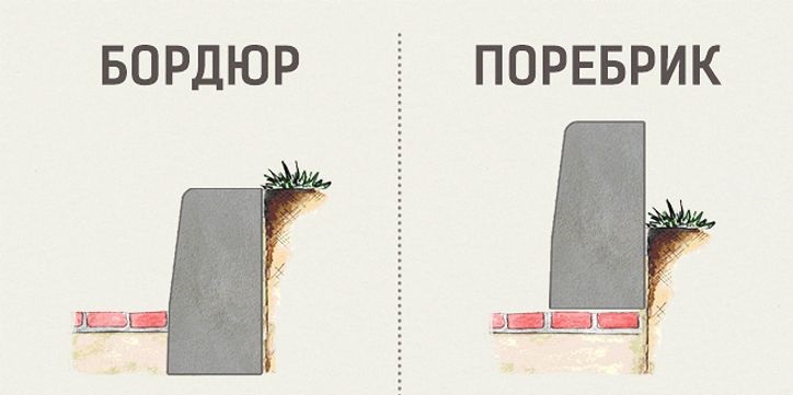 Отличие поребрика от бордюра